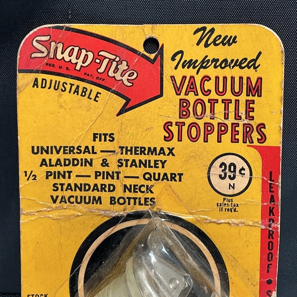 Vtg Aluminum Snap-tite Adjustable Vacuum Bottle Stopper Sealed NOS - Picture 2 of 6